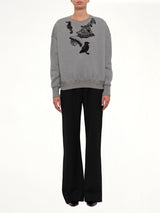 Amq - Sea Creature Embroidered Sweater in Grey