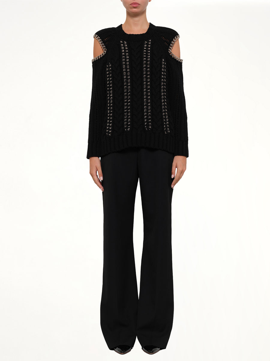 Crew Neck O/S Knitwear in Black
