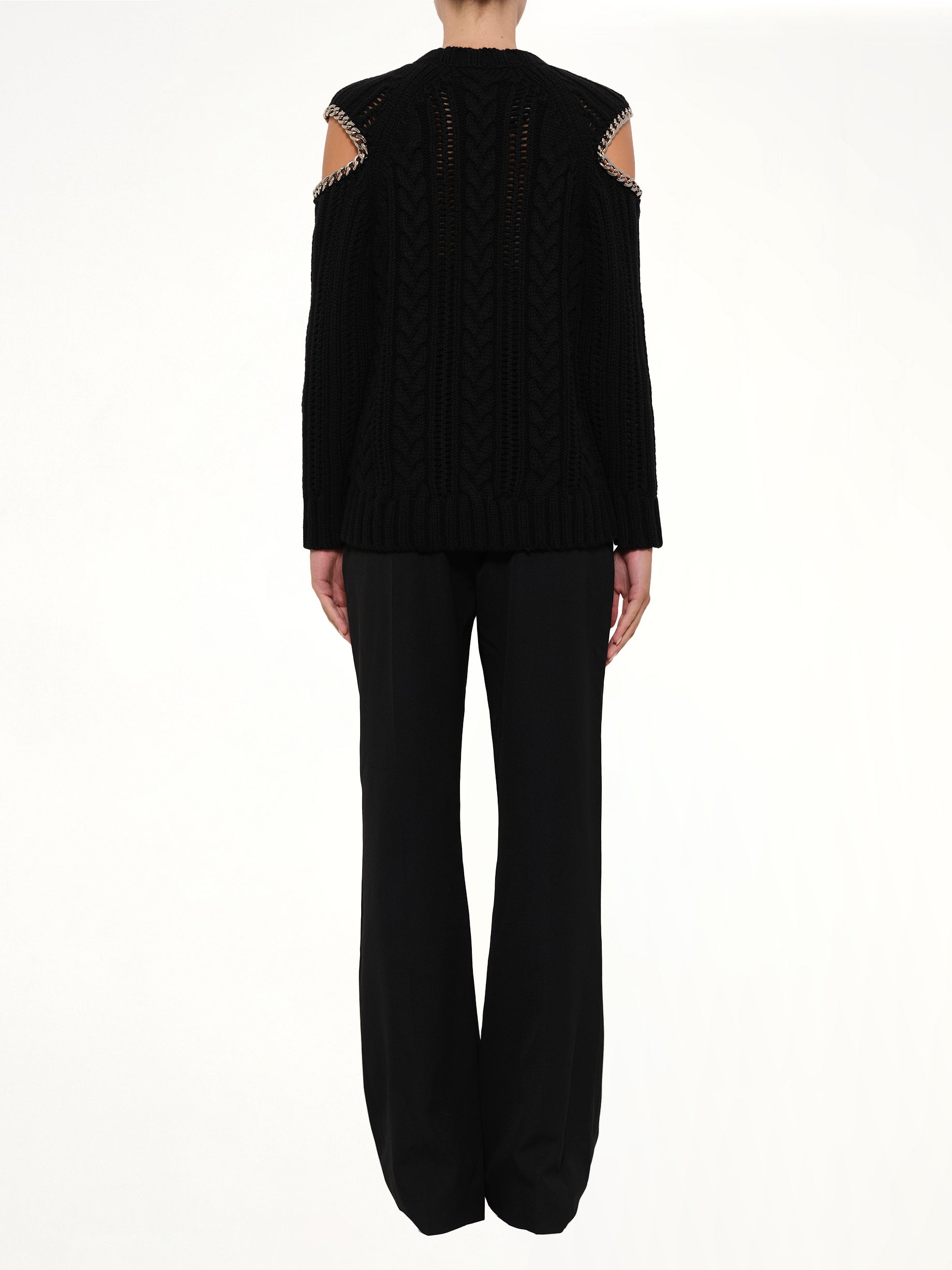 ALEXANDER MCQUEEN Crew Neck O/S Knitwear in Black Full Reference from MARAIS