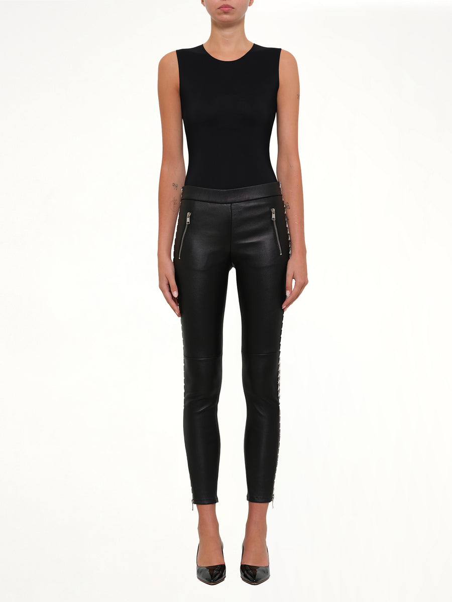 Leather Leggings in Black