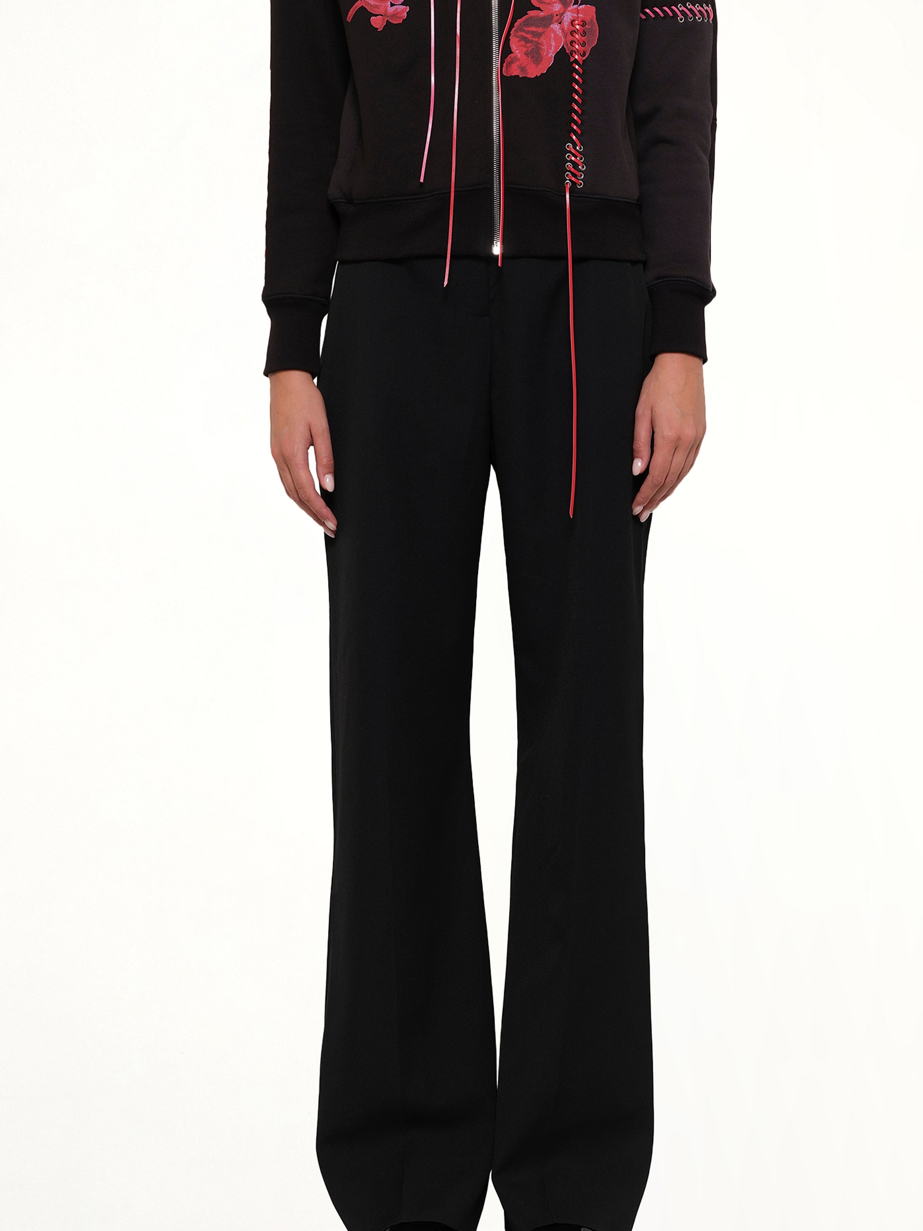 Rose Print Hoodies in Black