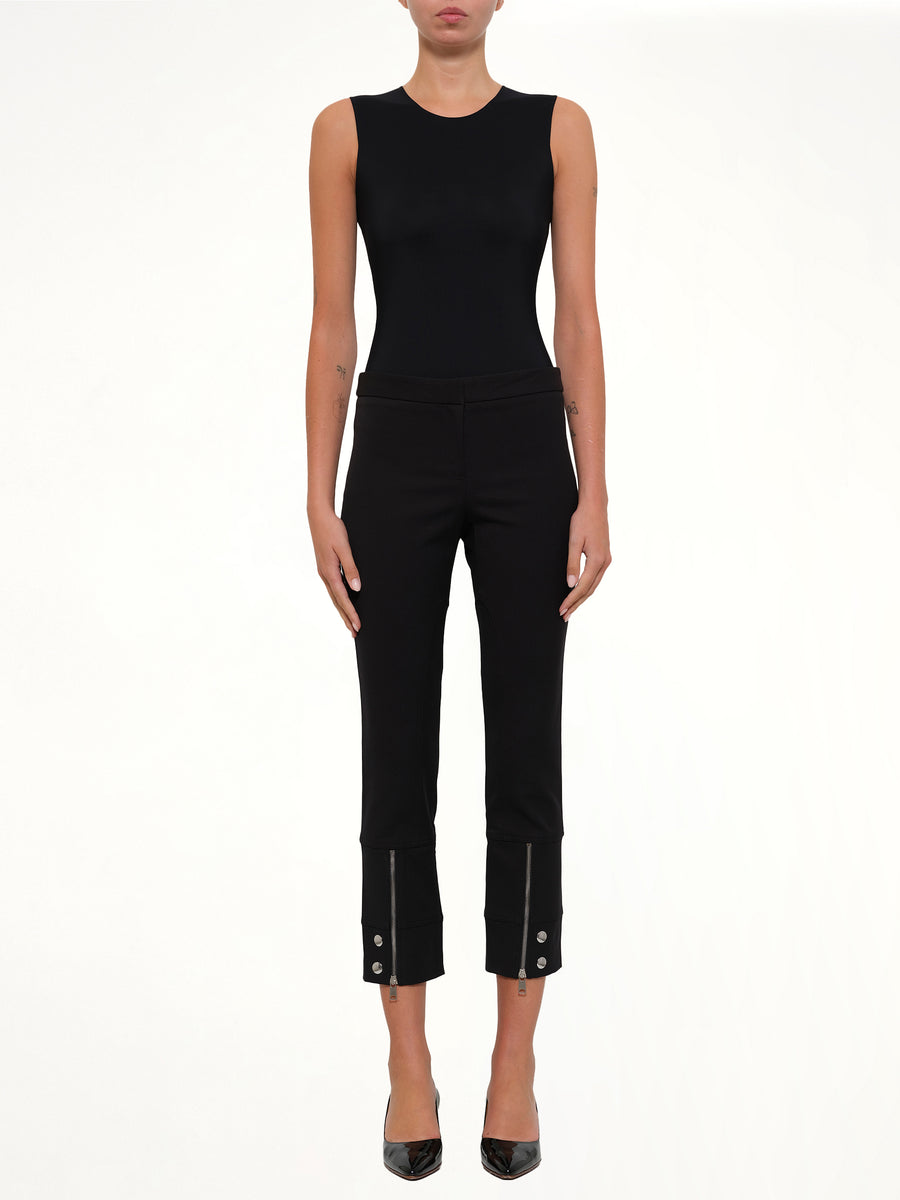 Fitted Zip Pants in Black