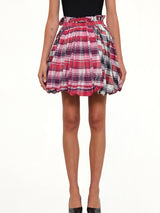 Amq - Country Mini Skirt in Red/Blk