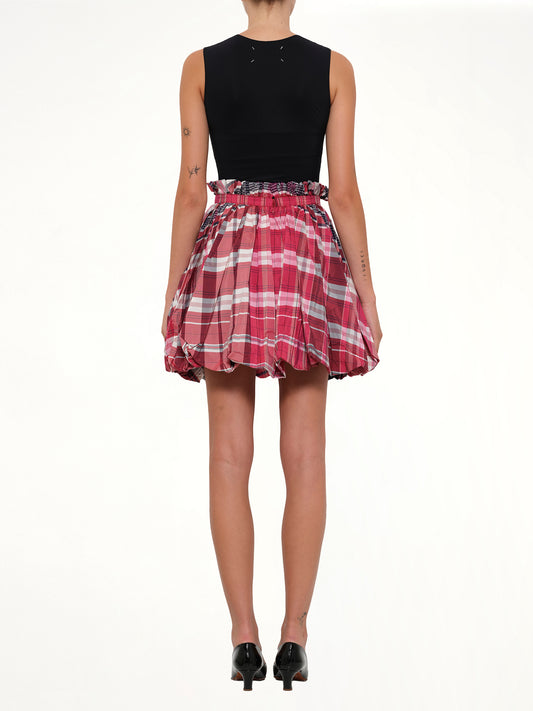 Amq - Country Mini Skirt in Red/Blk
