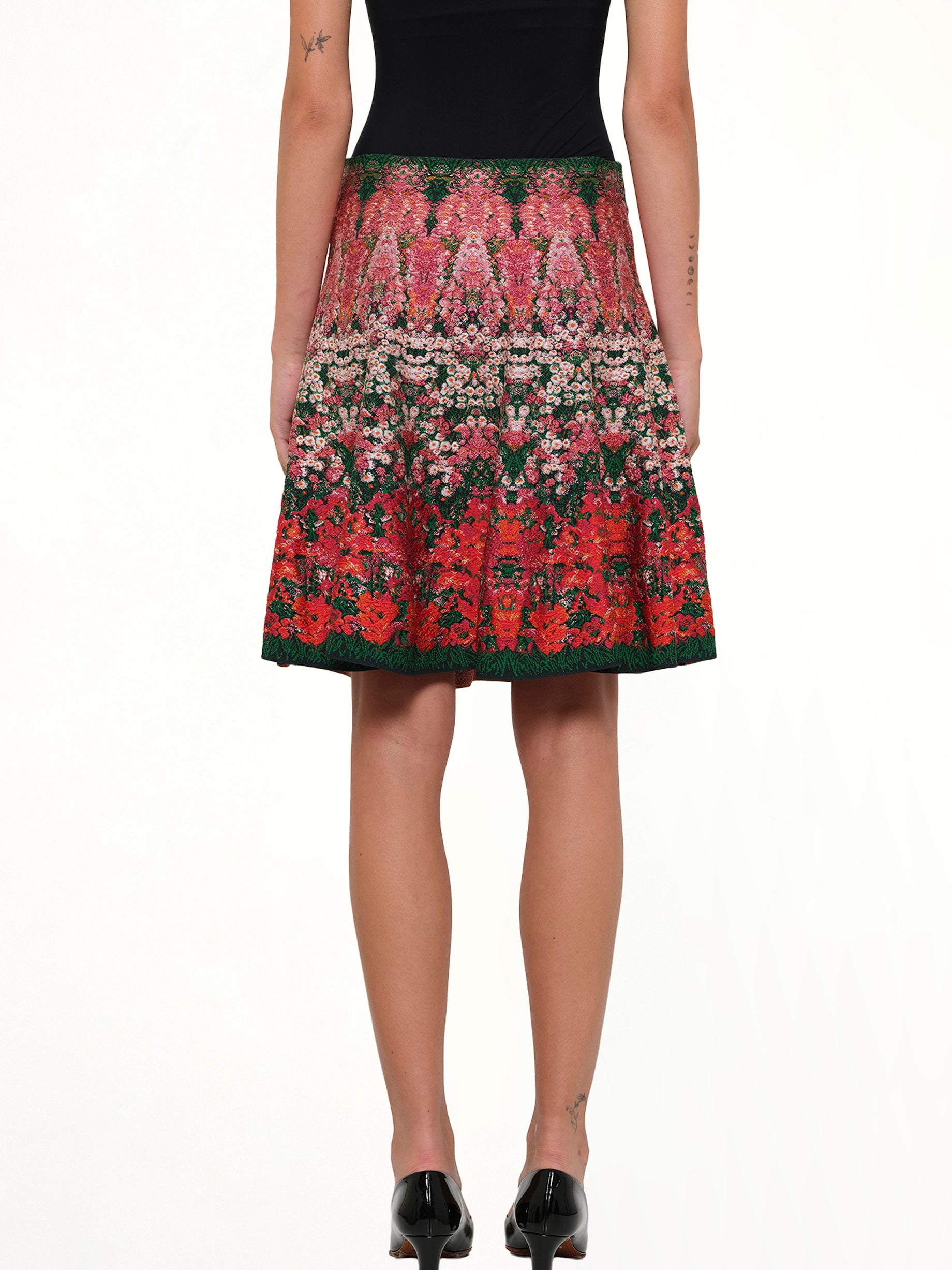 ALEXANDER MCQUEEN Flower Jacquard Mini Skirt in Multi Side View from MARAIS