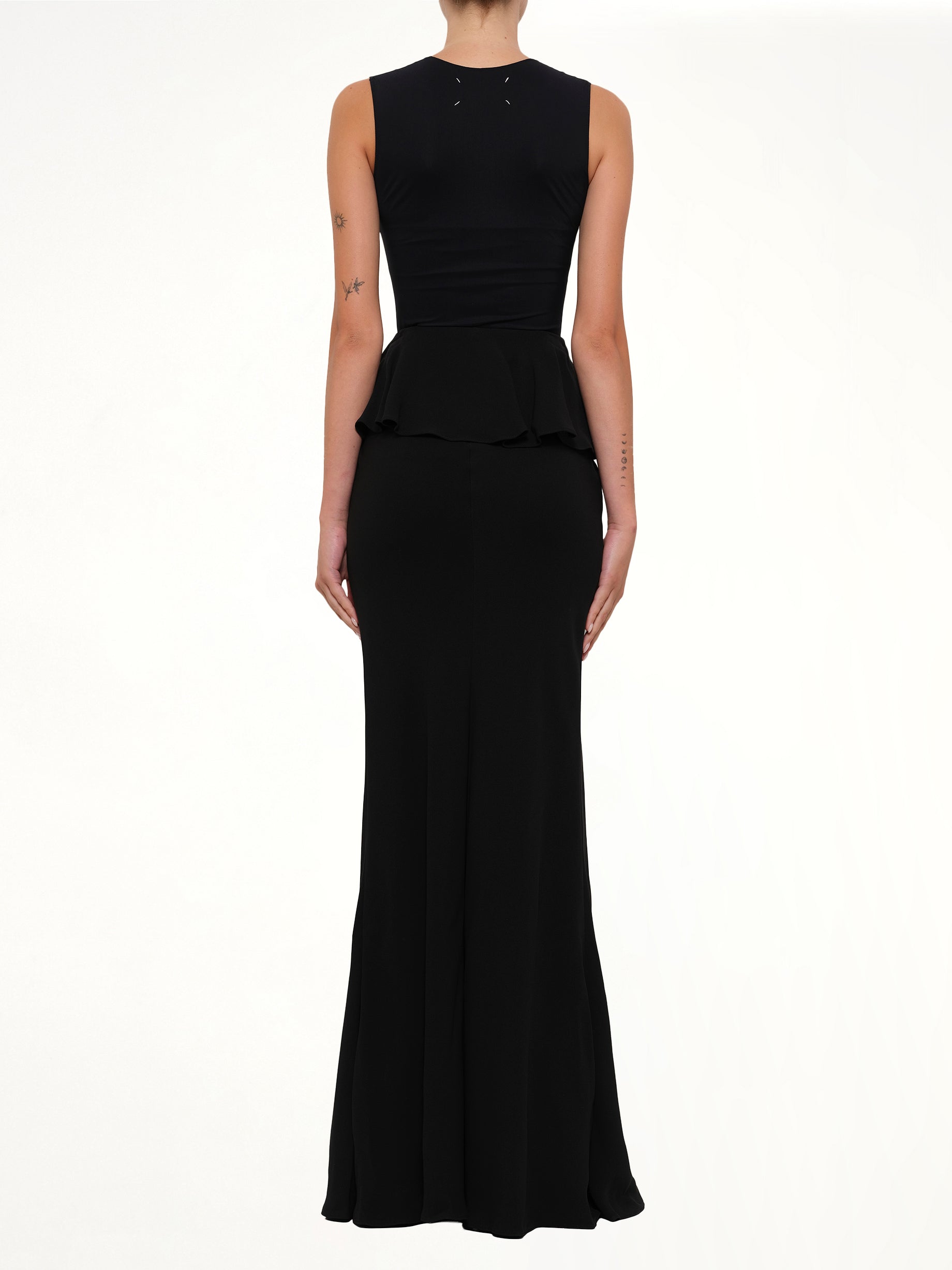 ALEXANDER MCQUEEN Long Drape Skirt in Black Full Reference from MARAIS