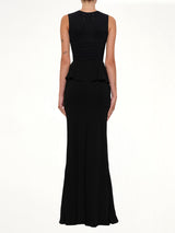 Long Drape Skirt in Black