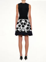 Rose Jacquard Mini Skirt in Ivory/Black