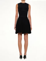 Embroidered Rose Mini Skirt in Black