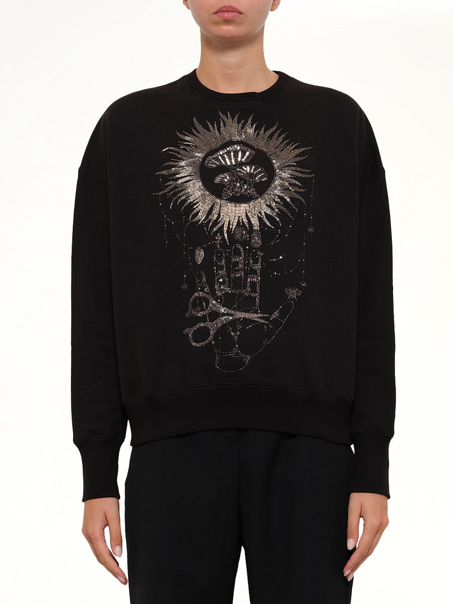 Embroidered Sweatshirt in Black