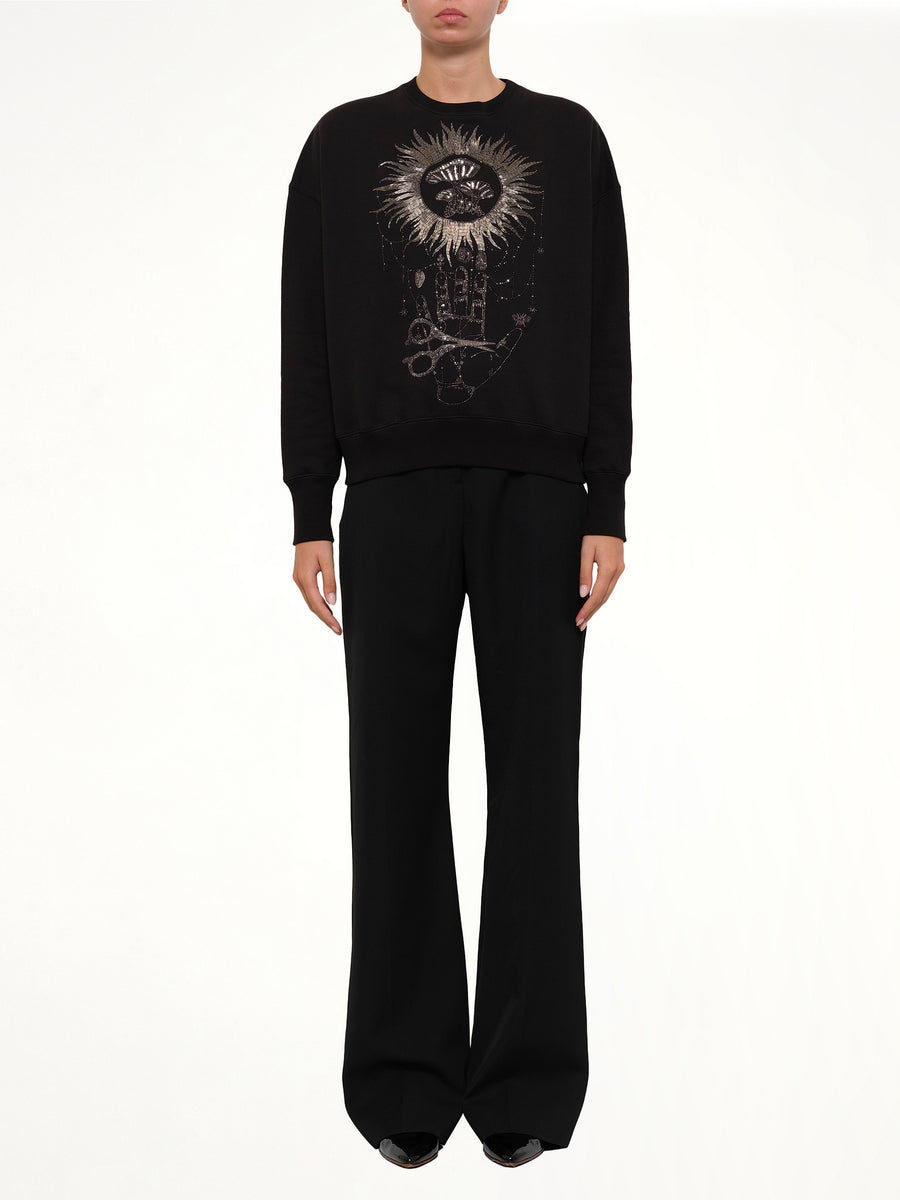 Embroidered Sweatshirt in Black