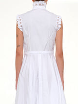 Sleeveless Ruffle Dress in White