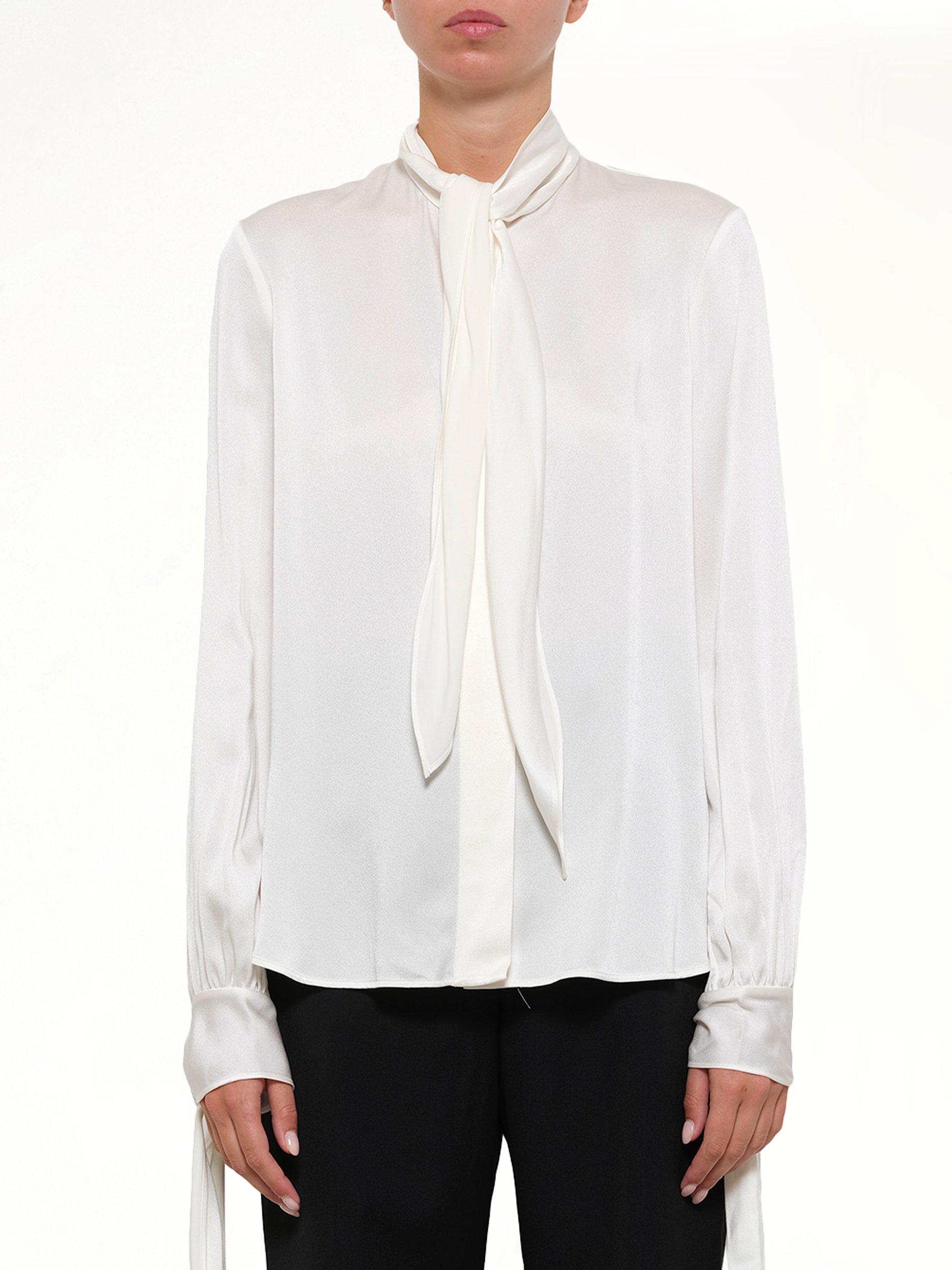Fluid Satin Shirt in White