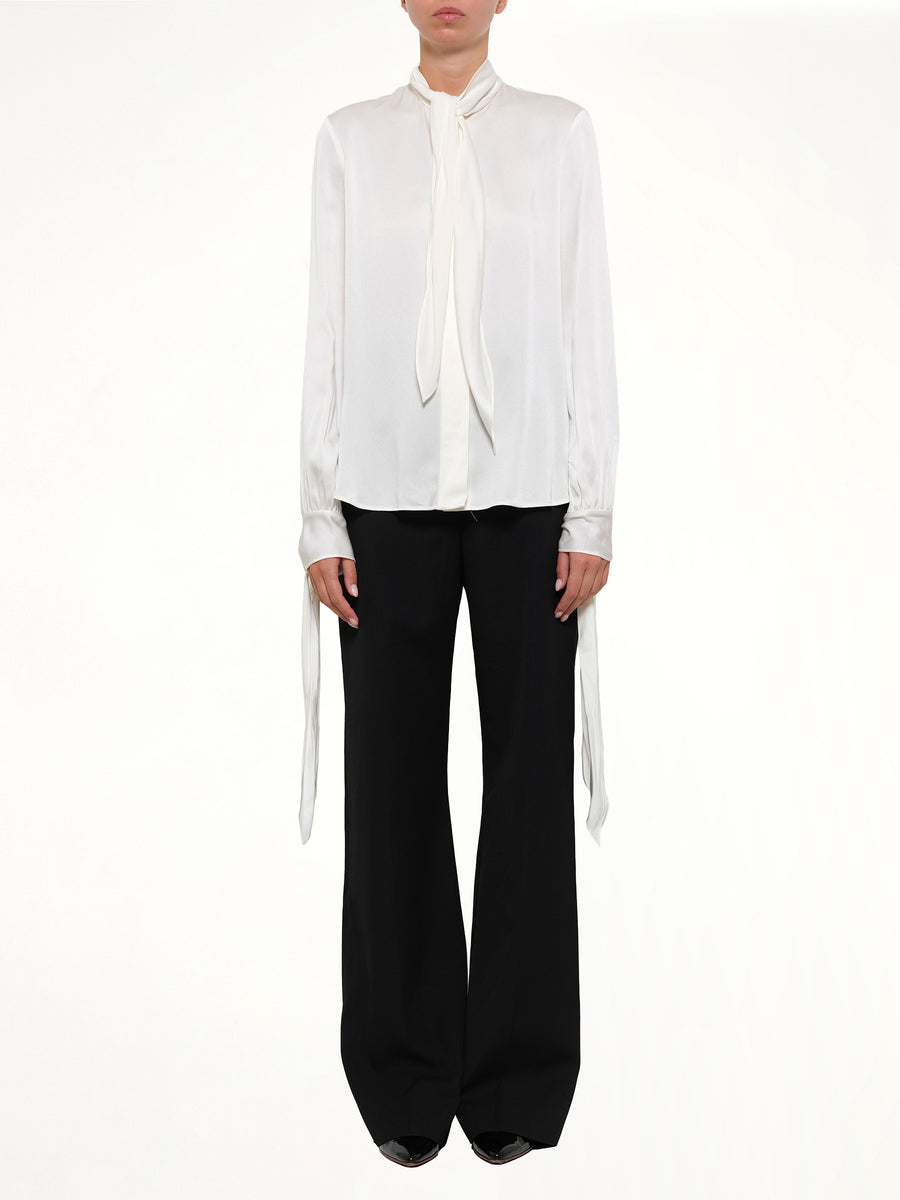 Fluid Satin Shirt in White