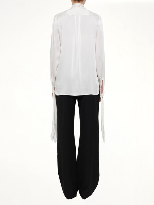 Fluid Satin Shirt in White