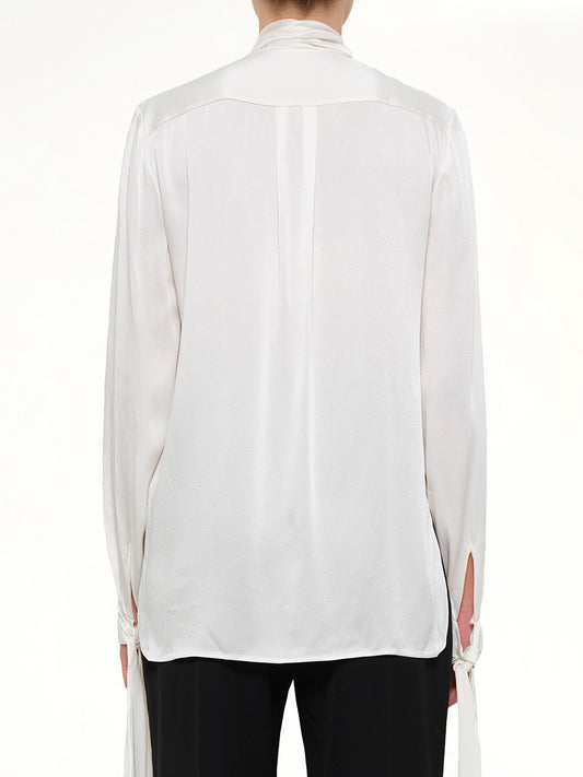 Fluid Satin Shirt in White