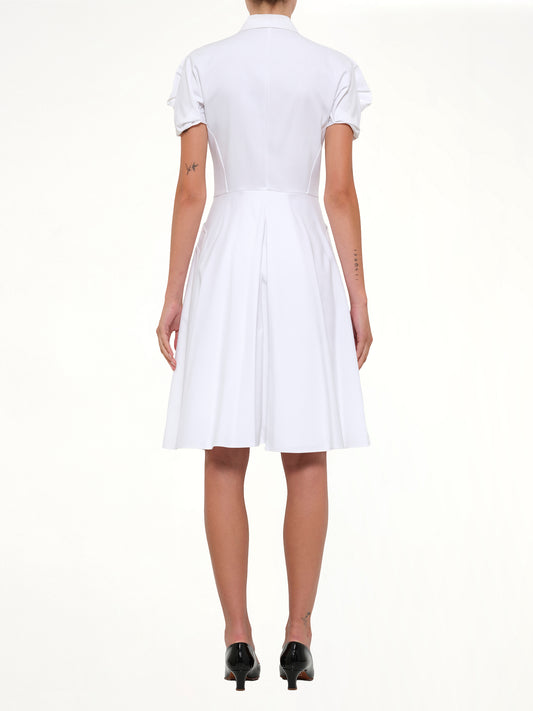 Short Sleeve Short Dress in White