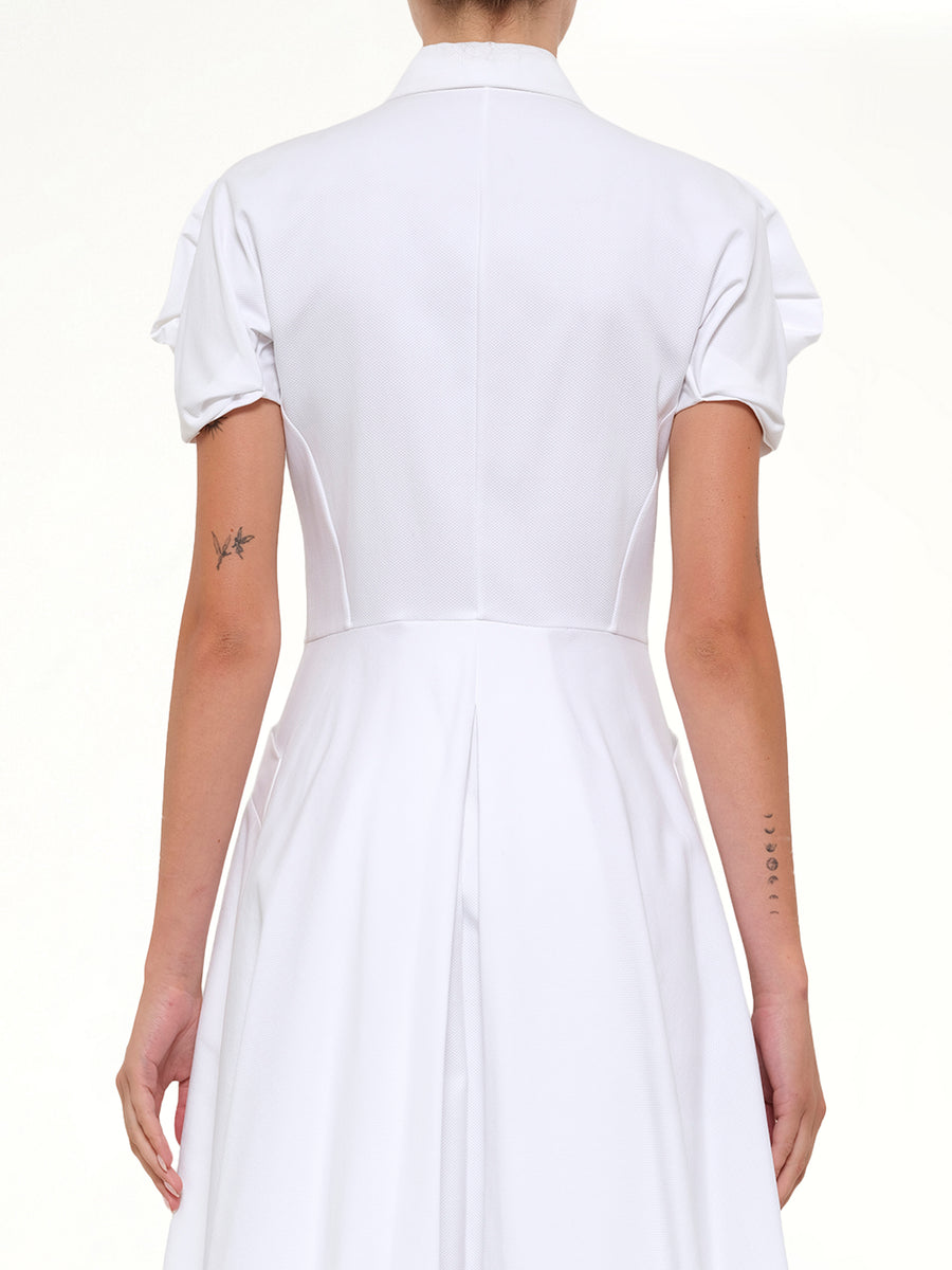 Short Sleeve Short Dress in White