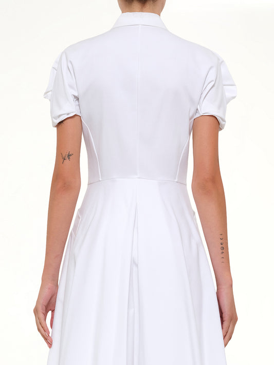 Short Sleeve Short Dress in White