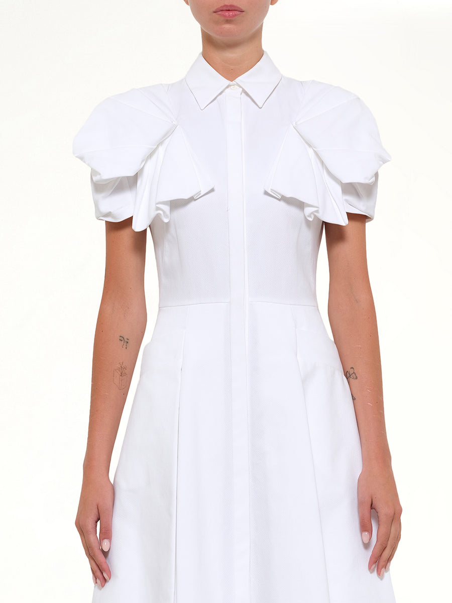 Short Sleeve Short Dress in White