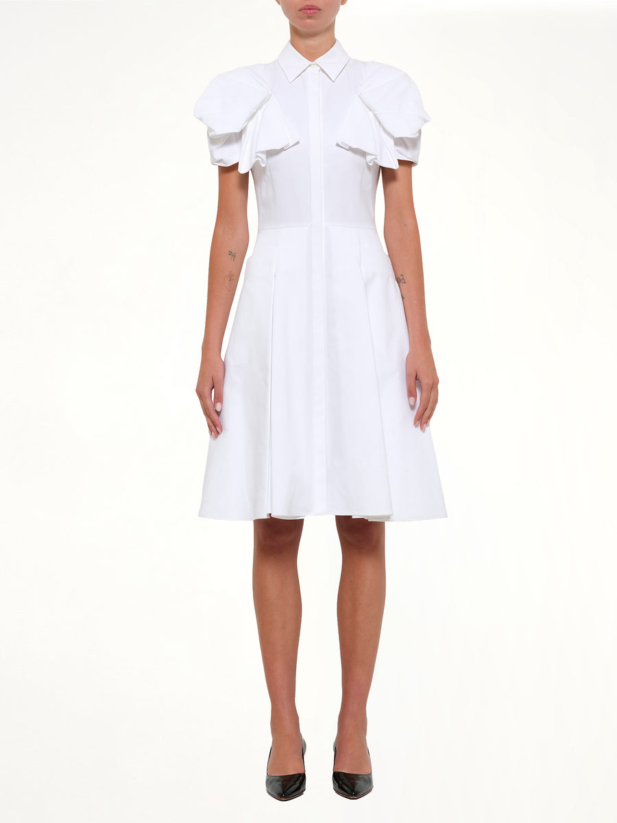 Short Sleeve Short Dress in White