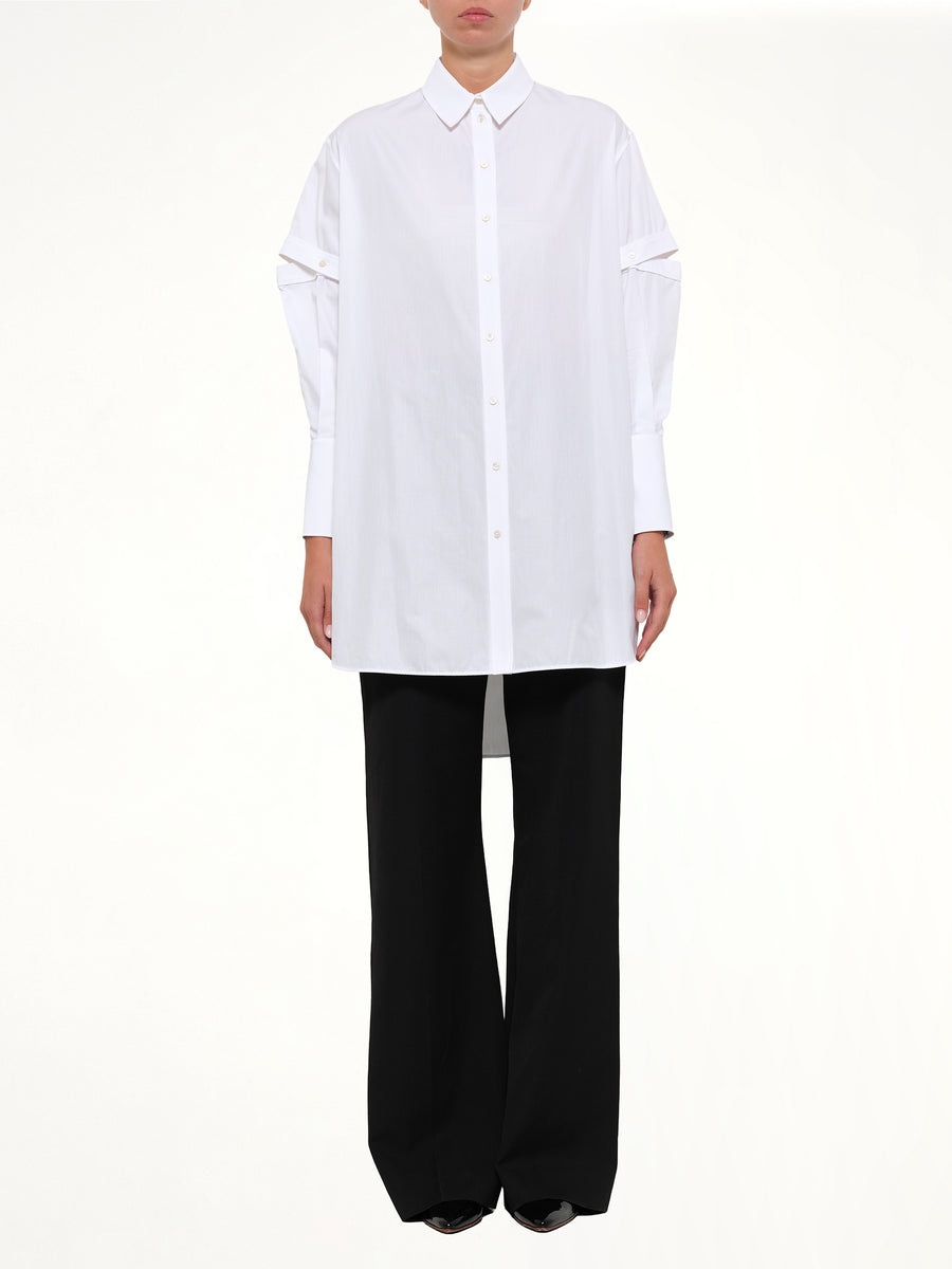 Amq - Slash Sleeve Shirt in White