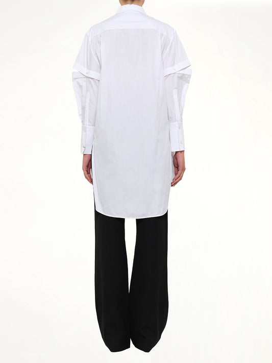 Amq - Slash Sleeve Shirt in White