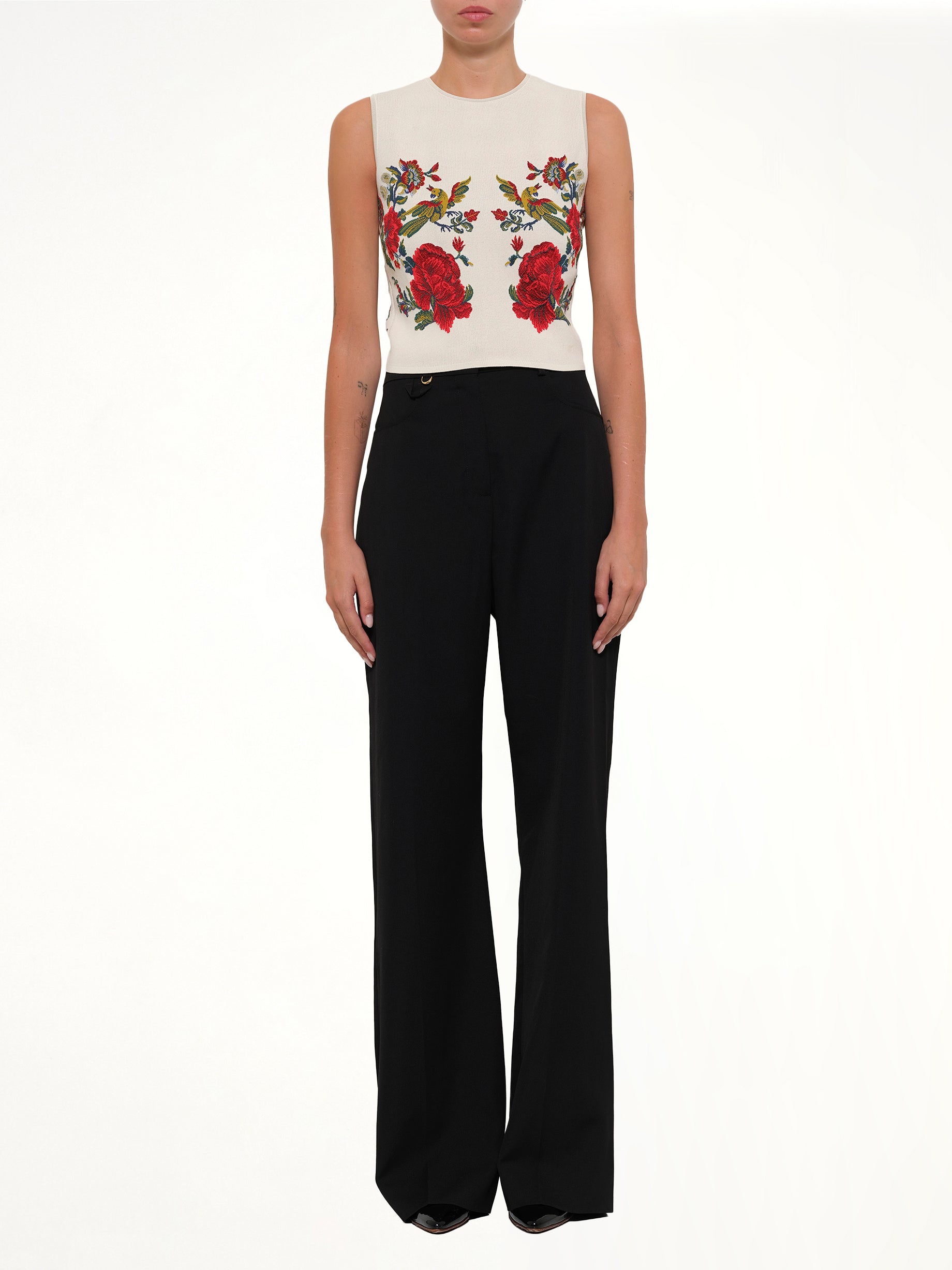 ALEXANDER MCQUEEN Engin Sleeveless Top in Ivory Product Photo from MARAIS