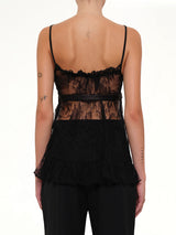 Lace Tie Camisole in Black