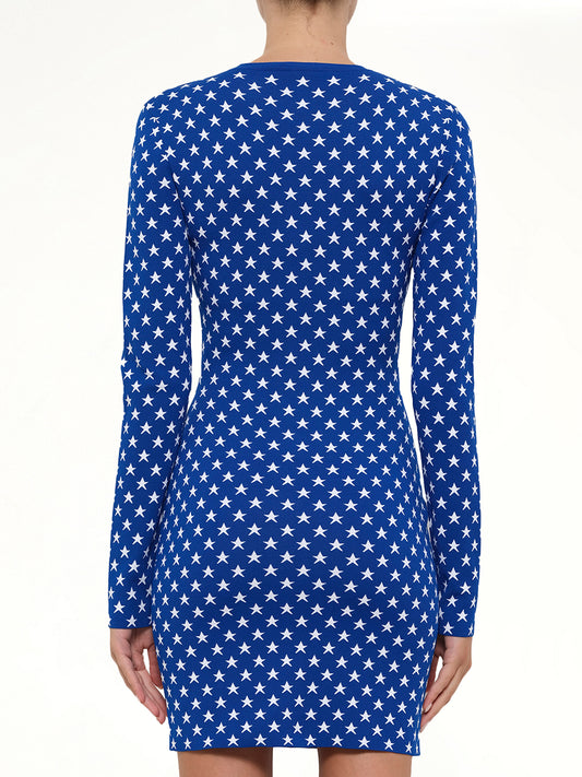 Stars Short Dress in Blue