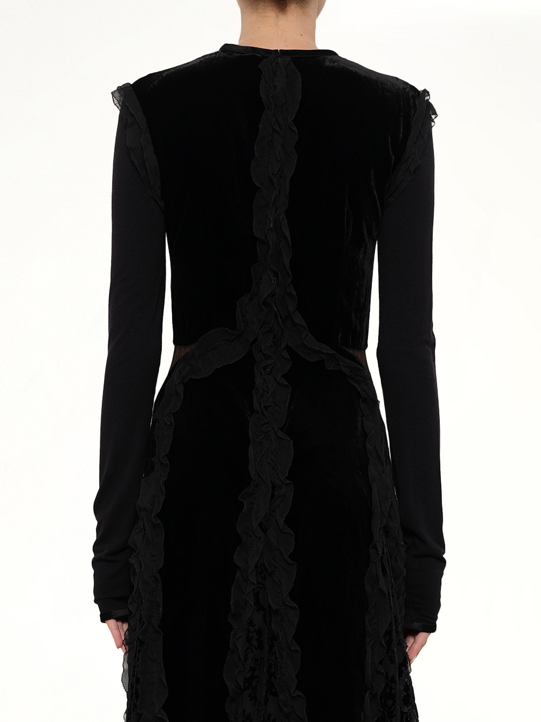 GIVENCHY Podium Long Dress in Black Side View from MARAIS