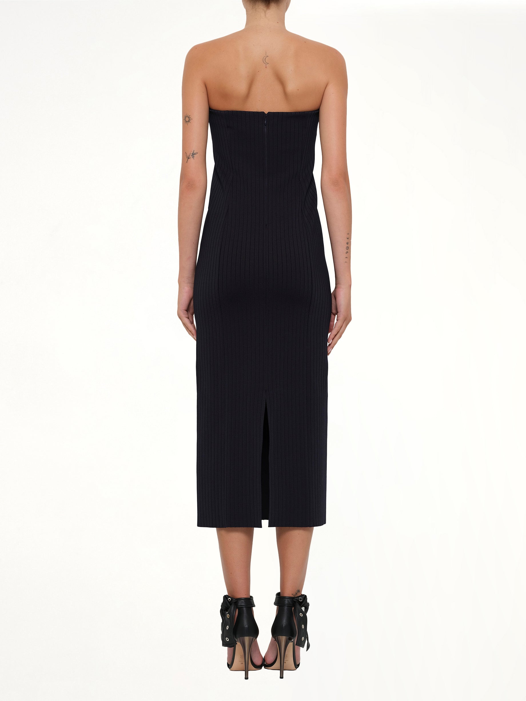 GIVENCHY Viscose Rib Long Dress in Navy Full Reference from MARAIS