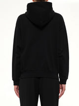 Embroidered Zip Hoodie in Black
