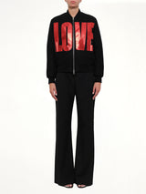 Love Wool Bomber Jacket in Black