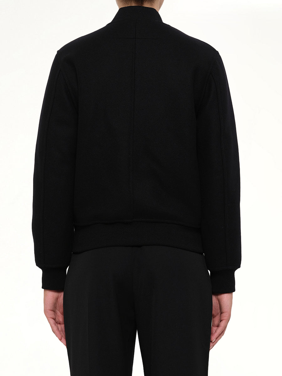 Love Wool Bomber Jacket in Black