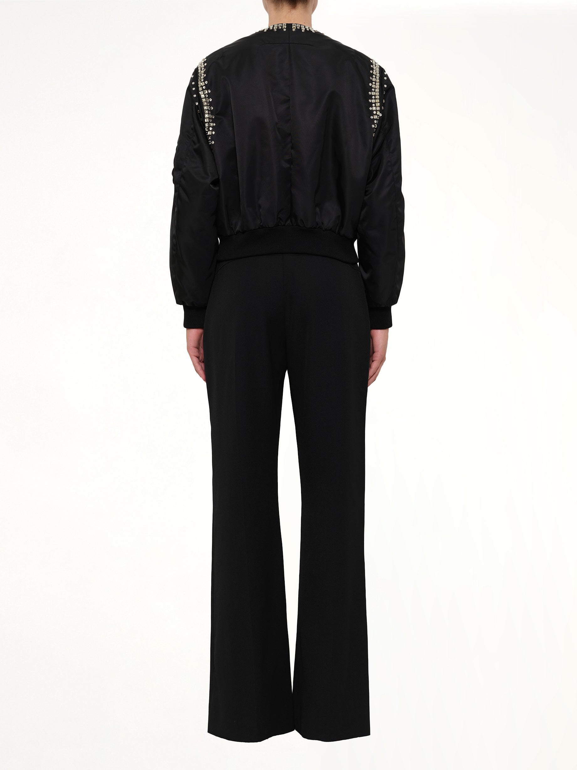 GIVENCHY Rhinestone Embroidered Bomber Jacket in Black Full Reference from MARAIS