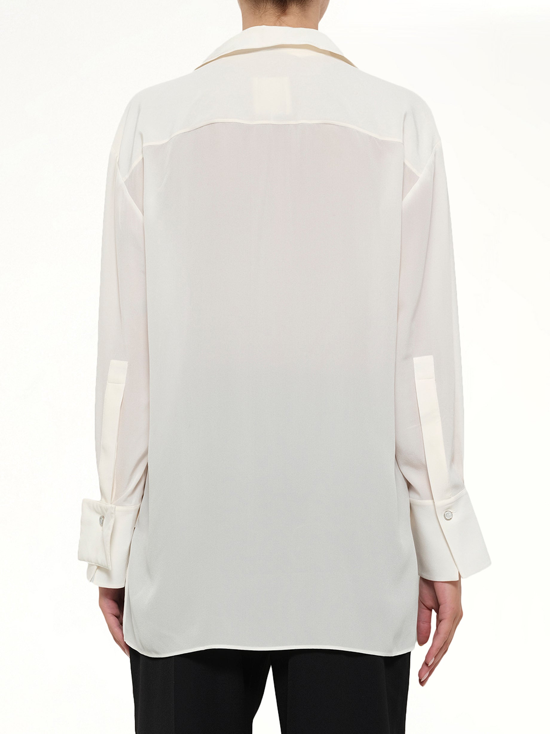 GIVENCHY Cut Out Tailoring Shirt in White Side View from MARAIS