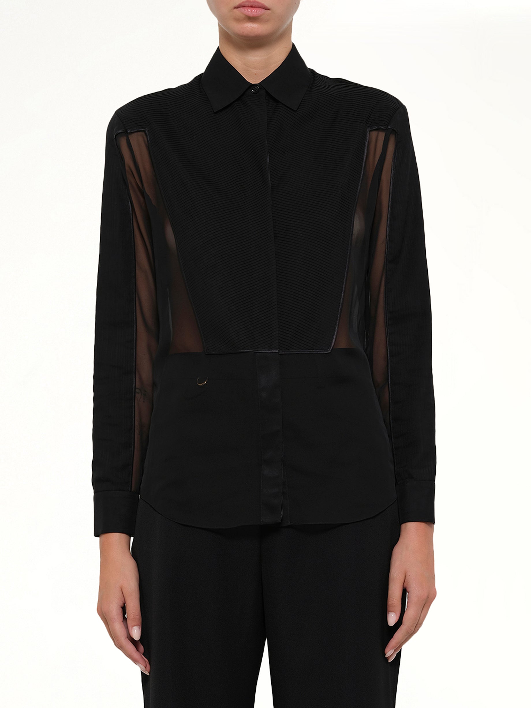 GIVENCHY , 
, 
, 
, Mesh Shirt in Black Front View from MARAIS