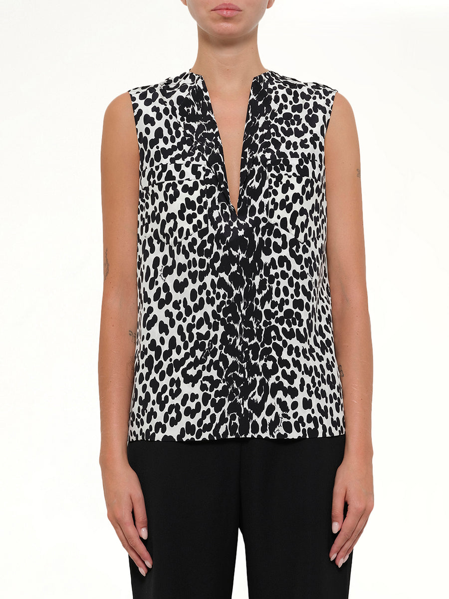 Sleeveless Shirt in White