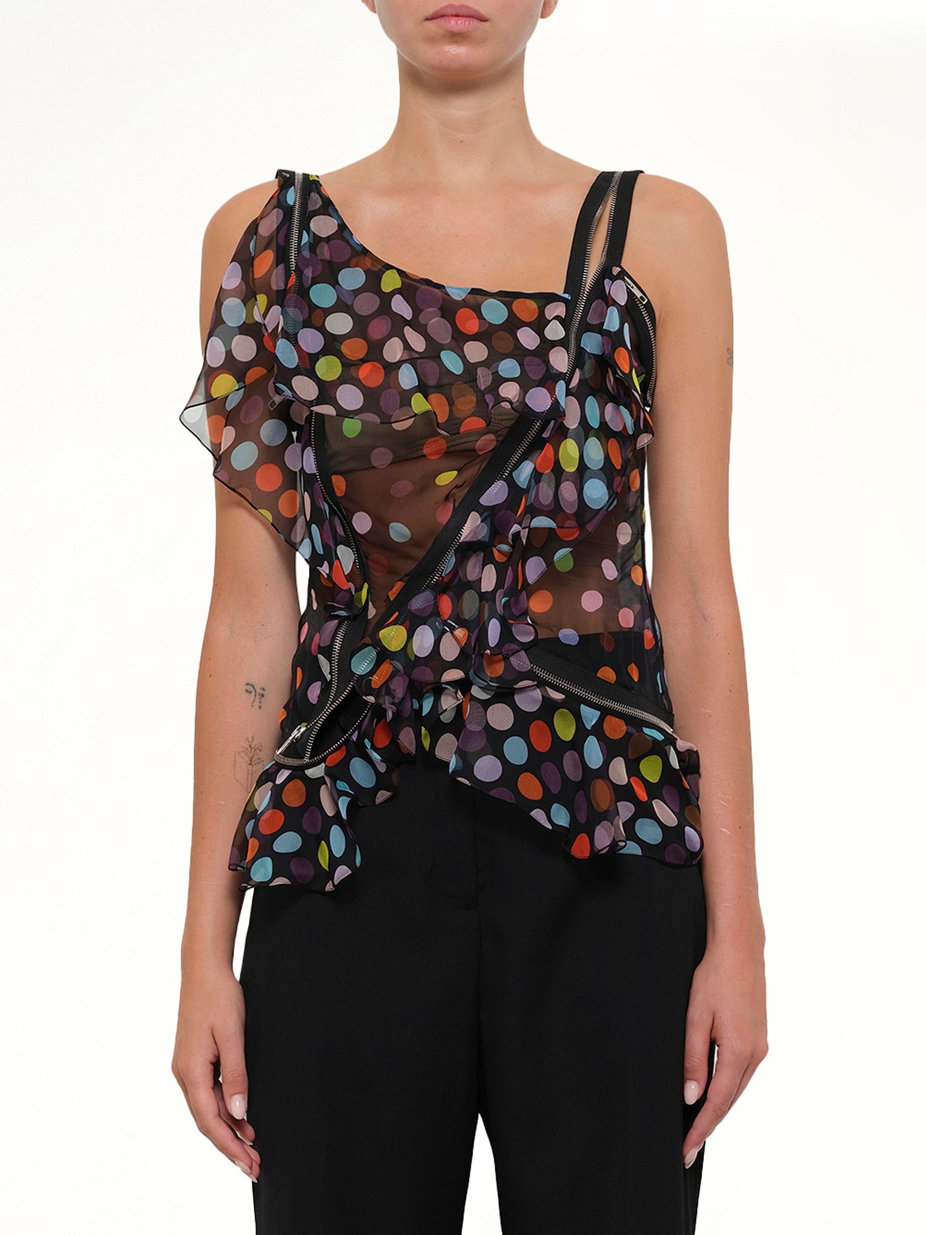 GIVENCHY Podium Sleeveless Top in Multicolor Front View from MARAIS