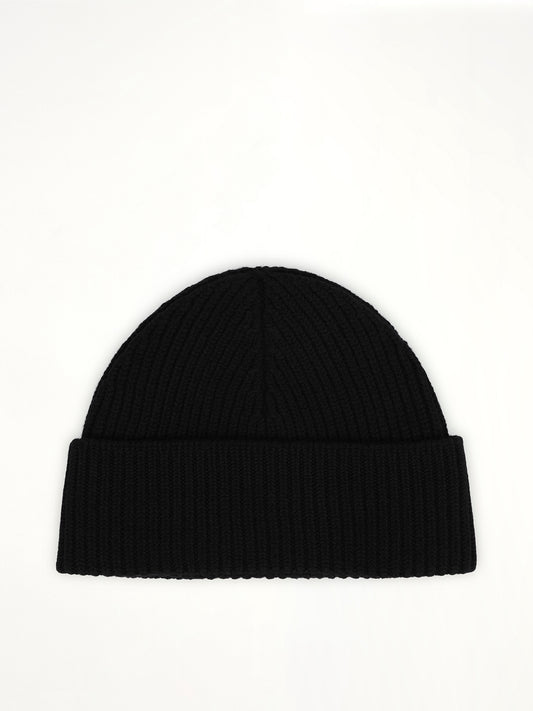 Beanie With Contrasted Ami De Coeur in Black