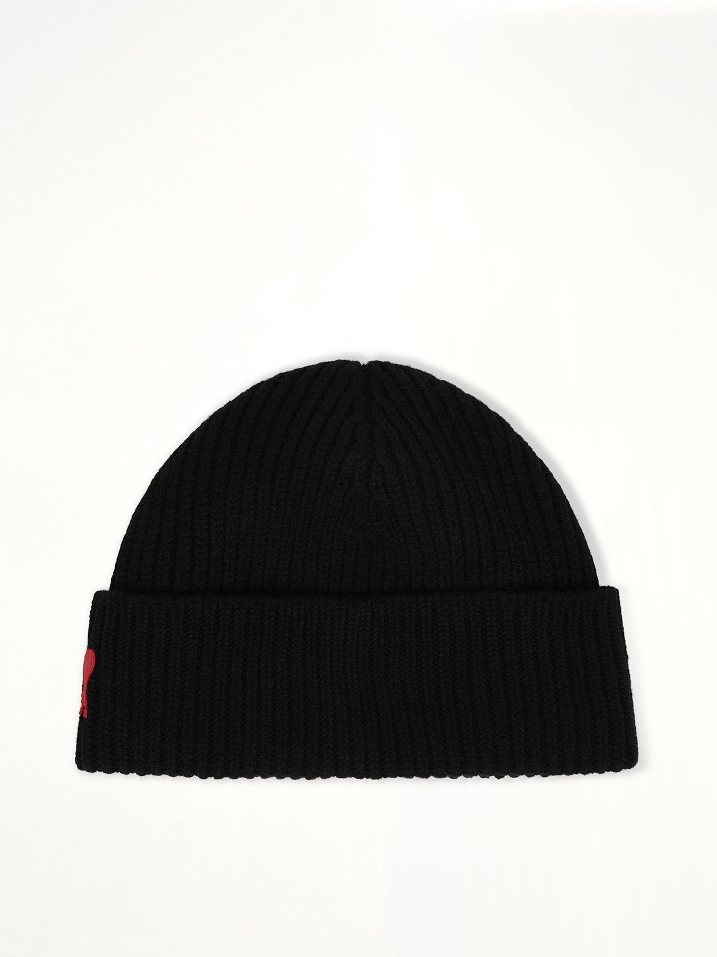 Beanie with Contrasted Ami De Coeur in Black