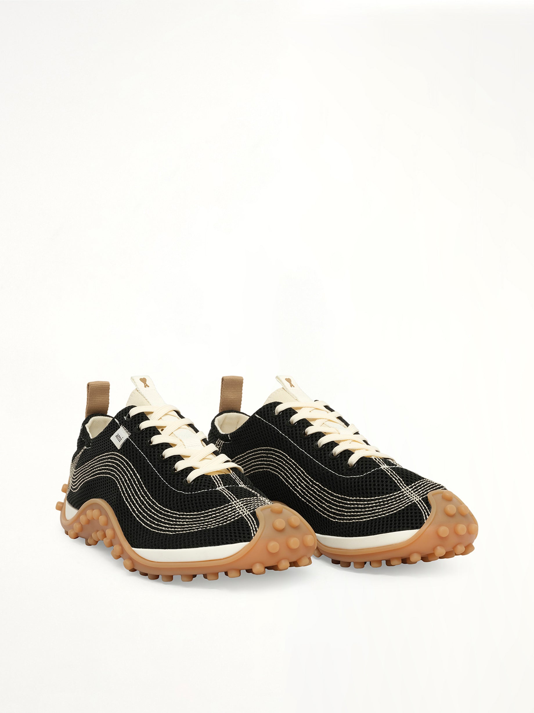 AMI PARIS Mirage Sneakers in Black Front View from MARAIS