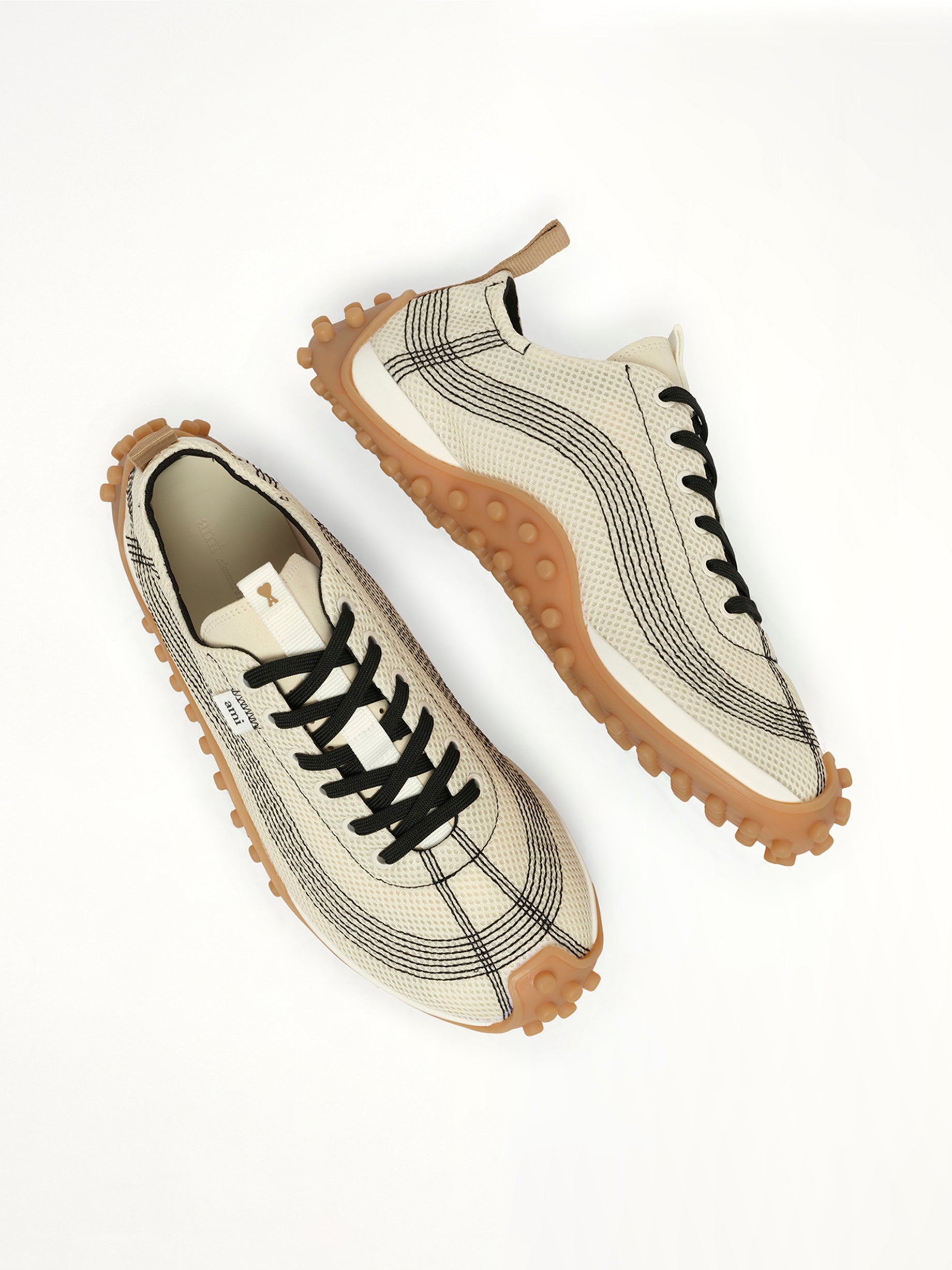 AMI PARIS Mirage Sneakers in White Top View from MARAIS
