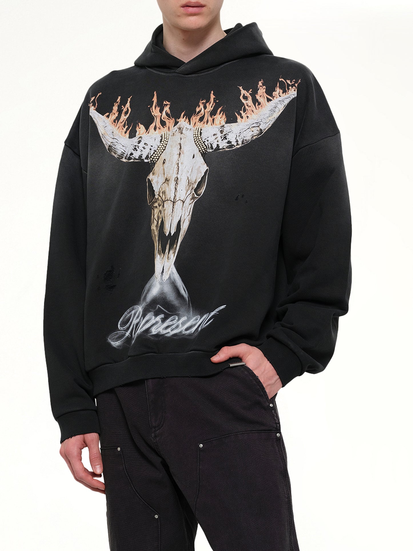 British Cowboys Hoodie in Stained Black