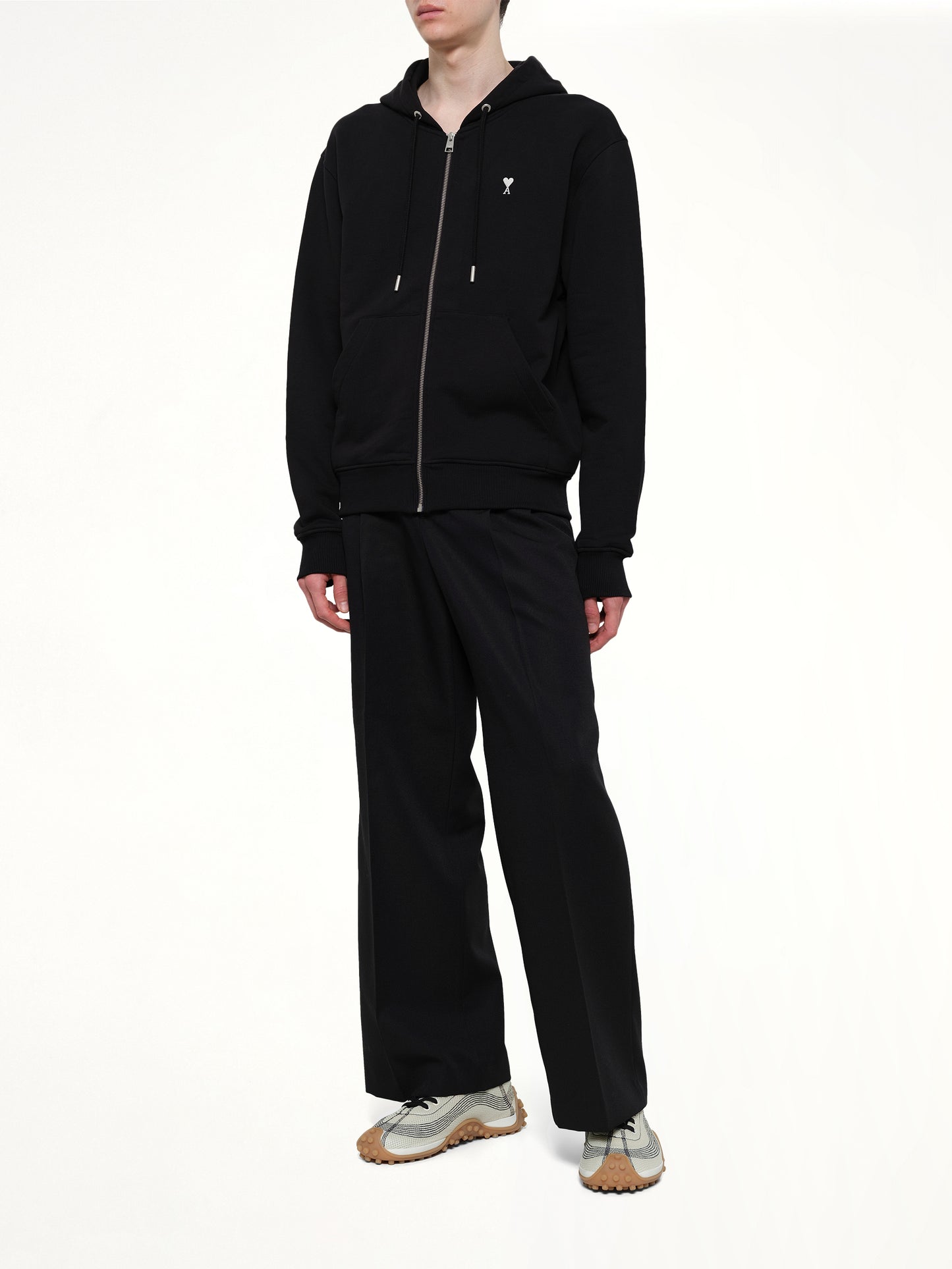 Contrasted ADC Zip Hoodie in Black