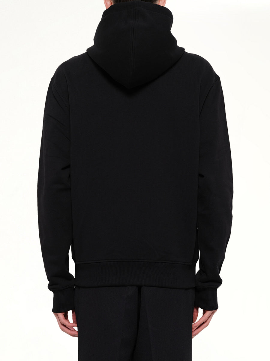 Contrasted Ami De Coeur Zip Hoodie in Black