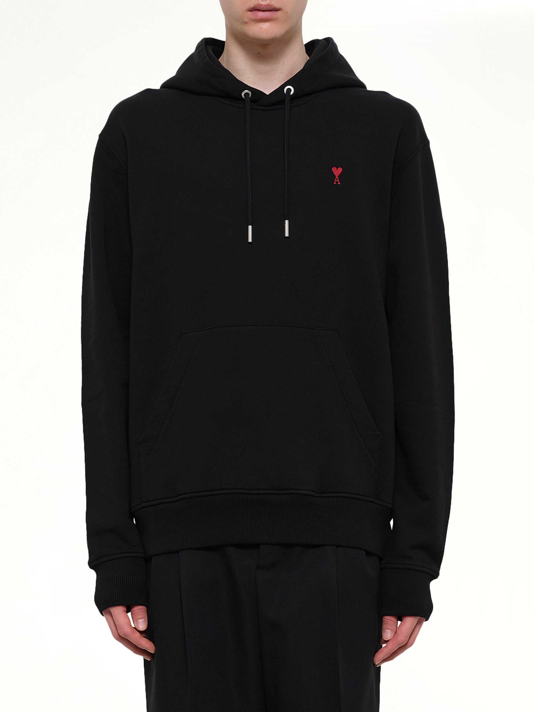 红色红心Ami黑色连帽衫
