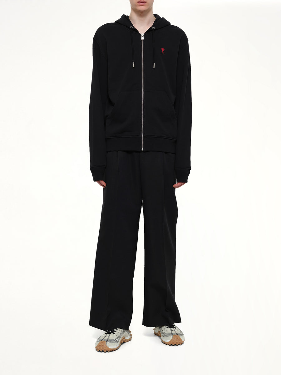Ami De Coeur Zip Hoodie in Black/Red