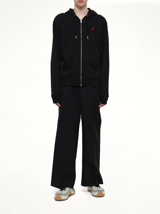 Red Ami De Coeur Zip Hoodie in Black